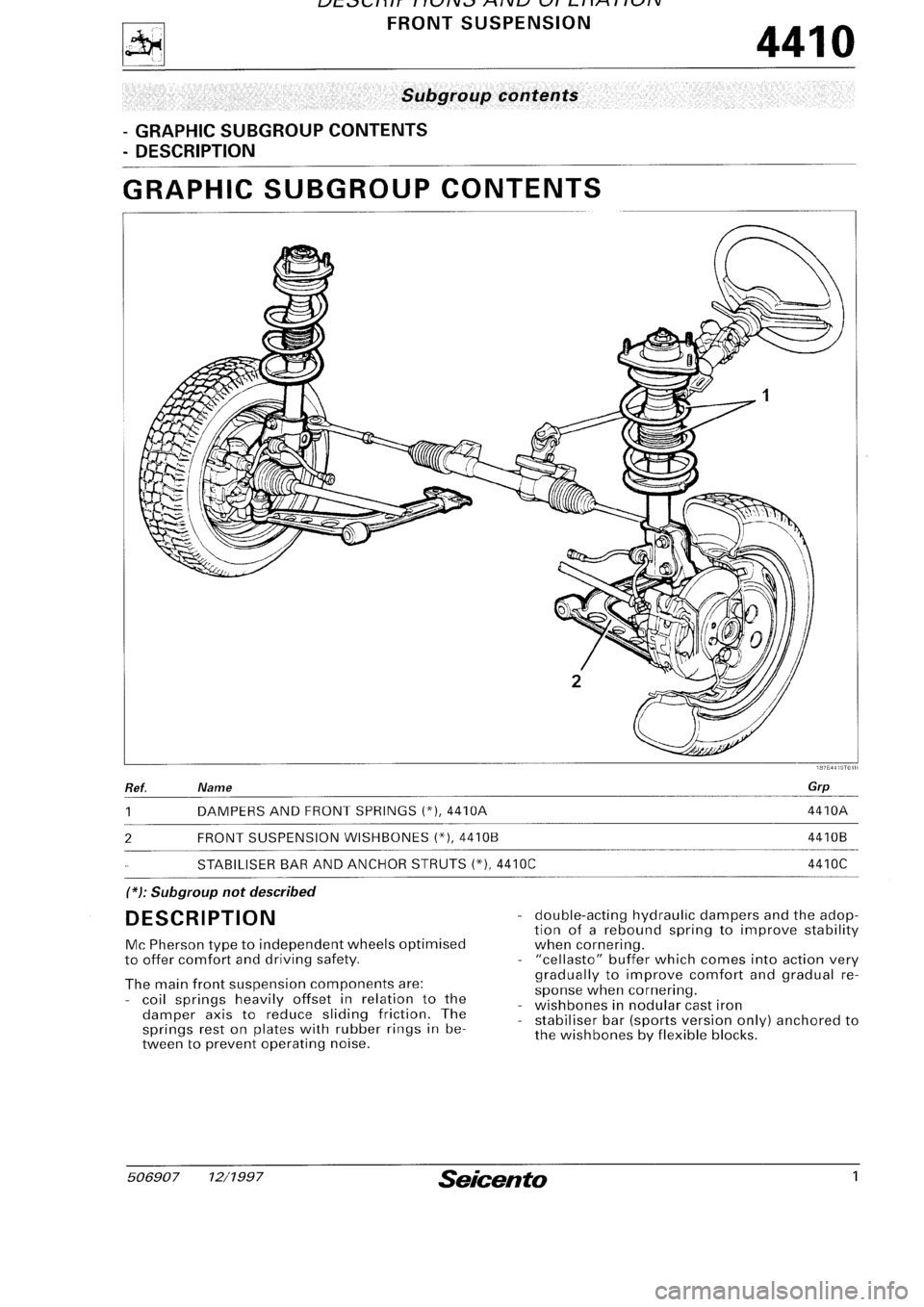 FIAT SEICENTO 1997 Service And Repair Manual FIAT SEICENTO 1997 Service And Repair Manual