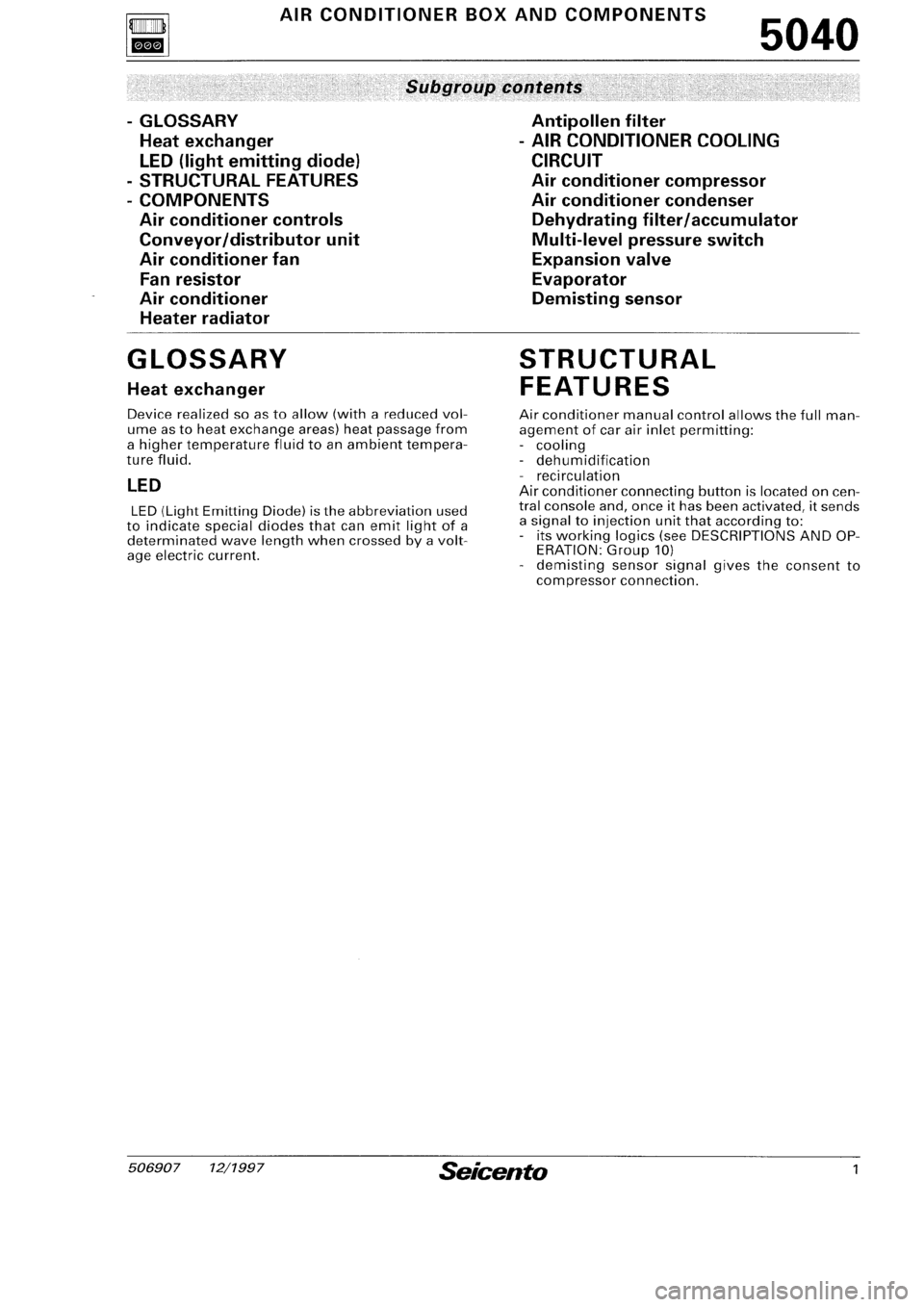 FIAT SEICENTO 1997 Service And Repair Manual FIAT SEICENTO 1997 Service And Repair Manual