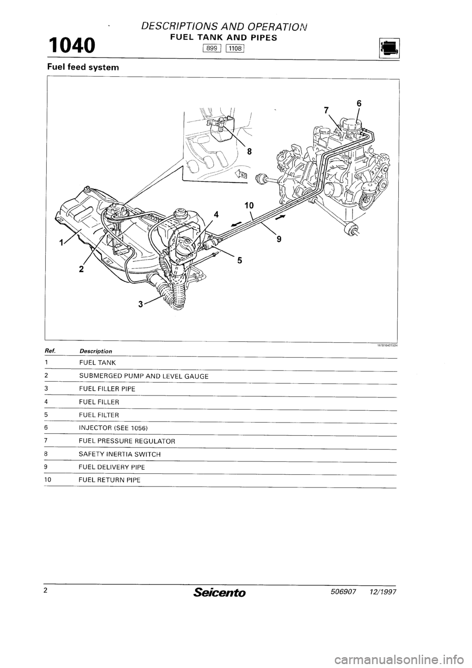 FIAT SEICENTO 1997  Service And Workshop Manual 
