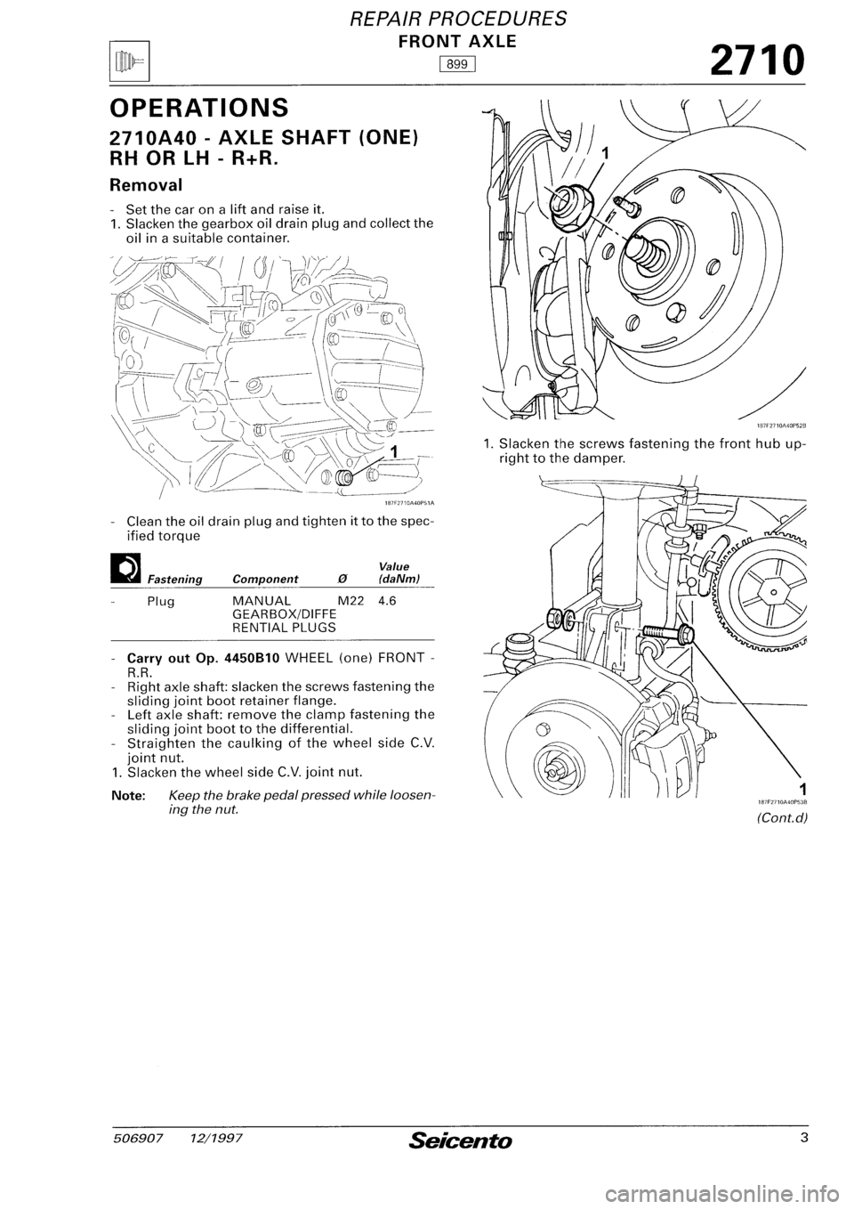 FIAT SEICENTO 1997 Service And Repair Manual FIAT SEICENTO 1997 Service And Repair Manual