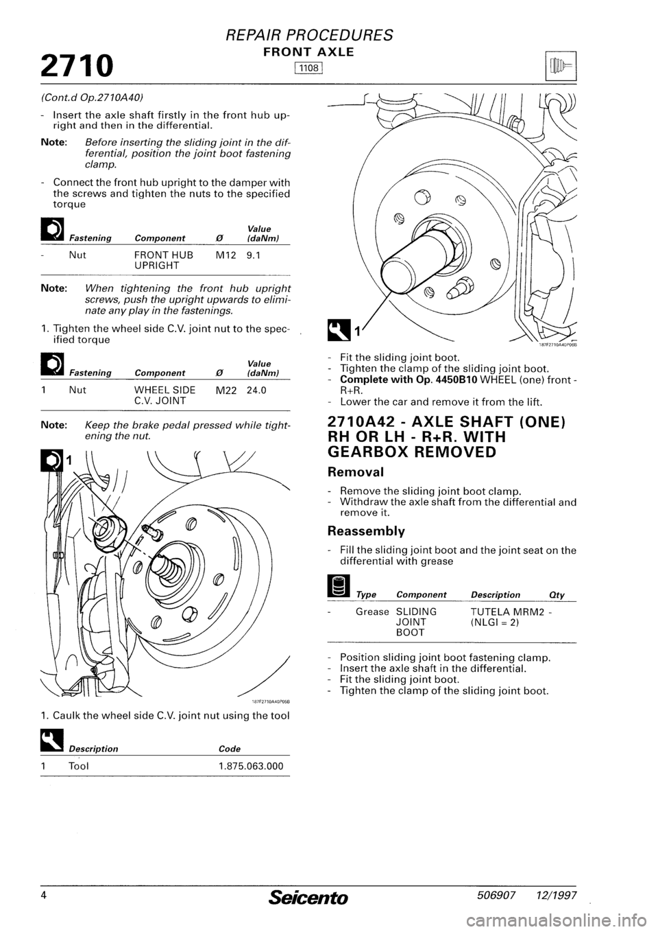 FIAT SEICENTO 1997  Service And Repair Manual 