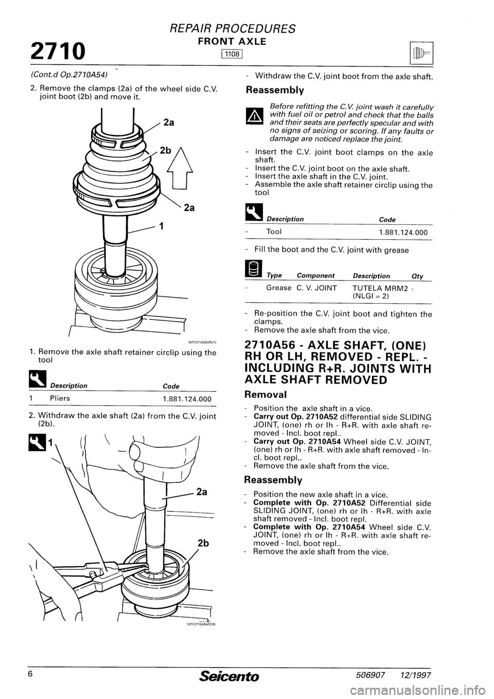 FIAT SEICENTO 1997  Service And Repair Manual 
