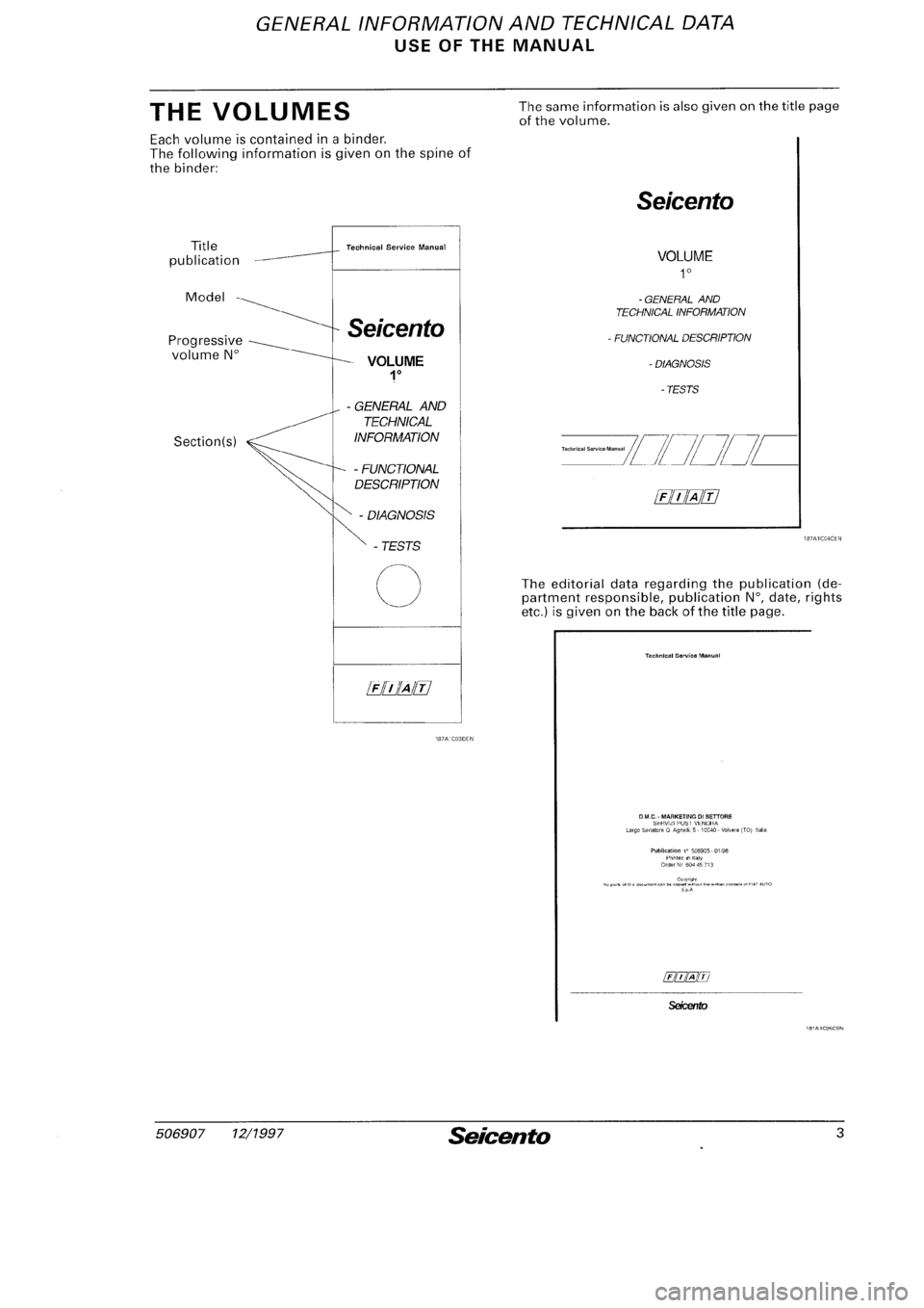 FIAT SEICENTO 1997  Service And Repair Manual 