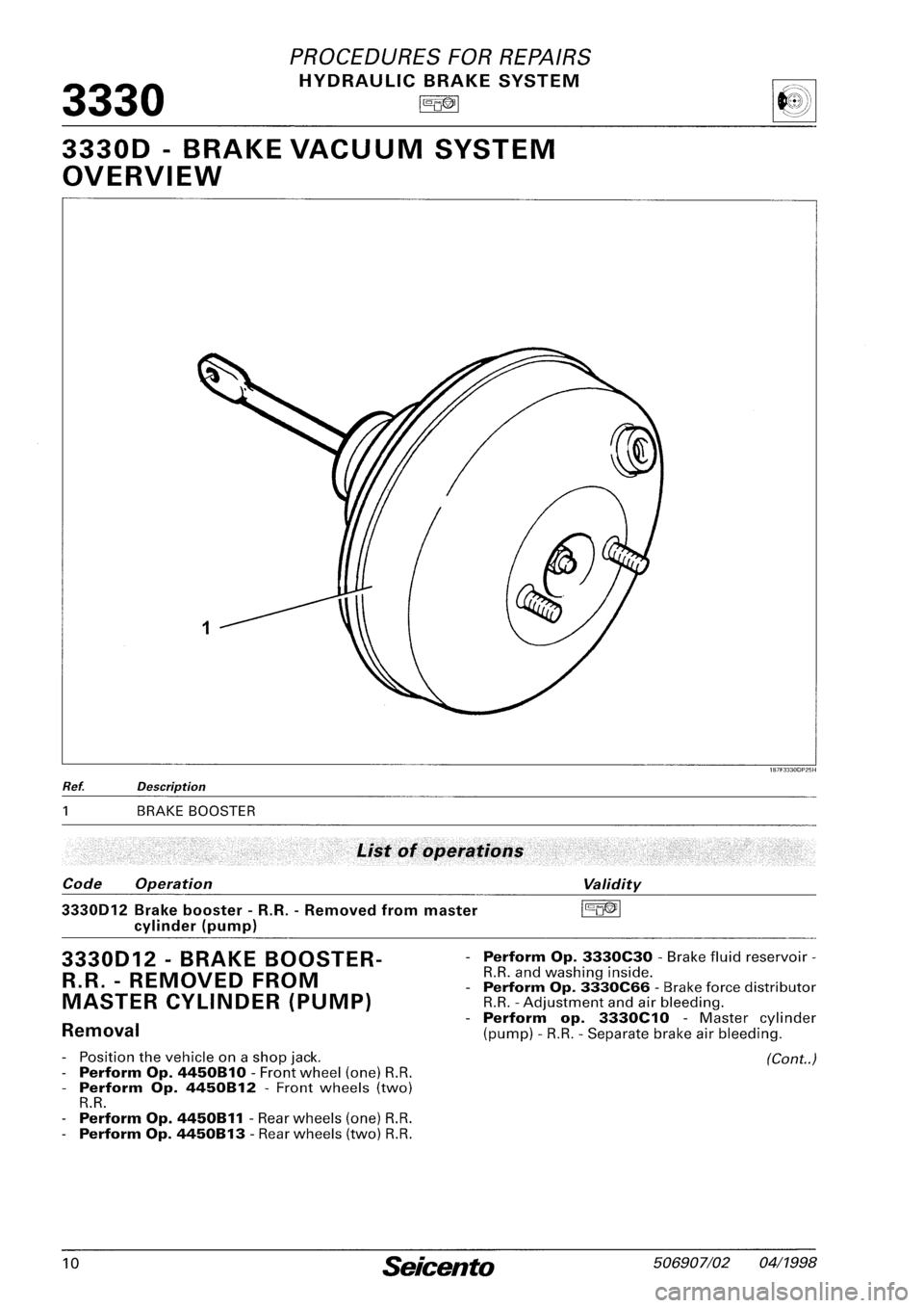 FIAT SEICENTO 1997 Service And Repair Manual FIAT SEICENTO 1997 Service And Repair Manual