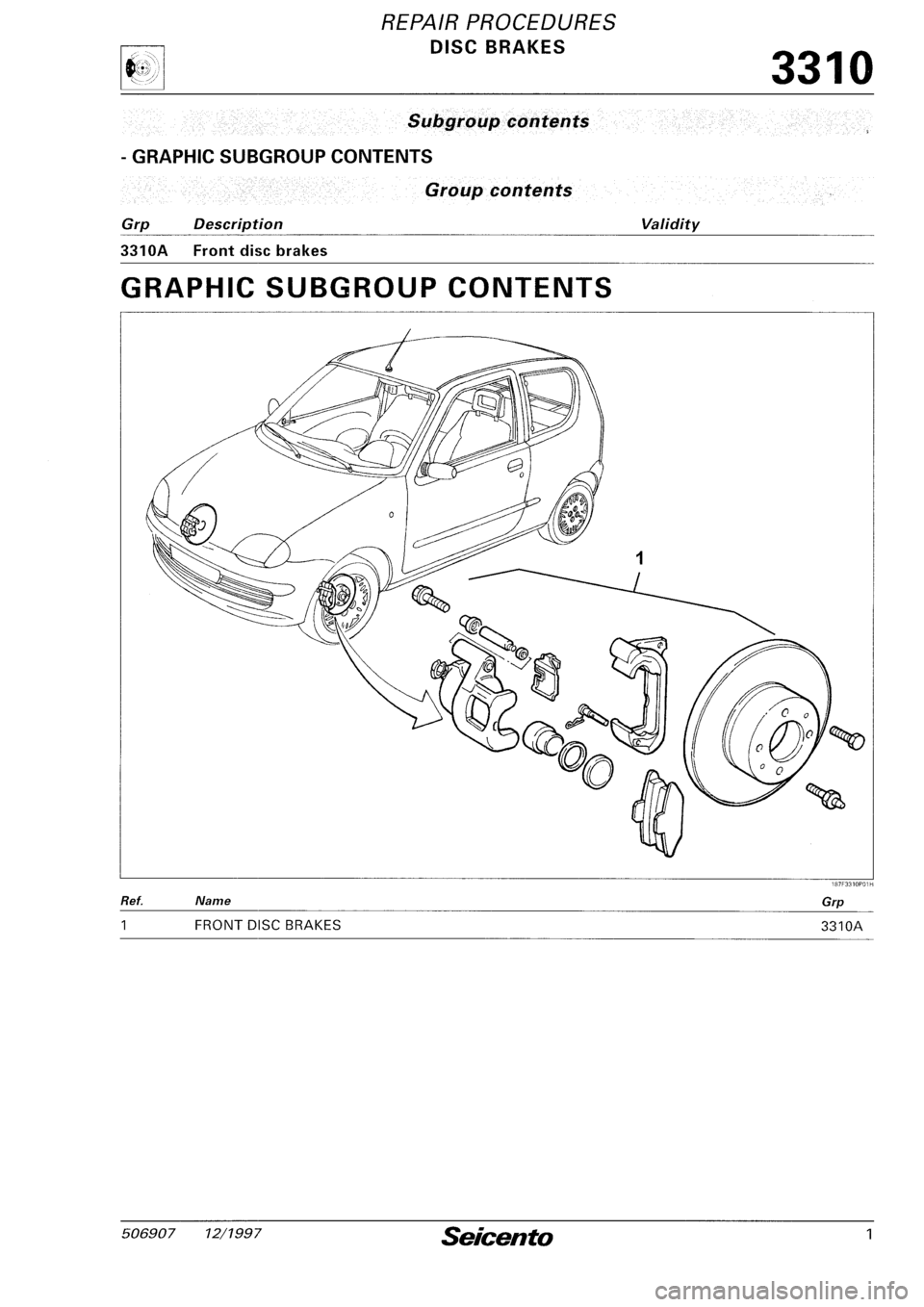 FIAT SEICENTO 1997 Service And Repair Manual FIAT SEICENTO 1997 Service And Repair Manual