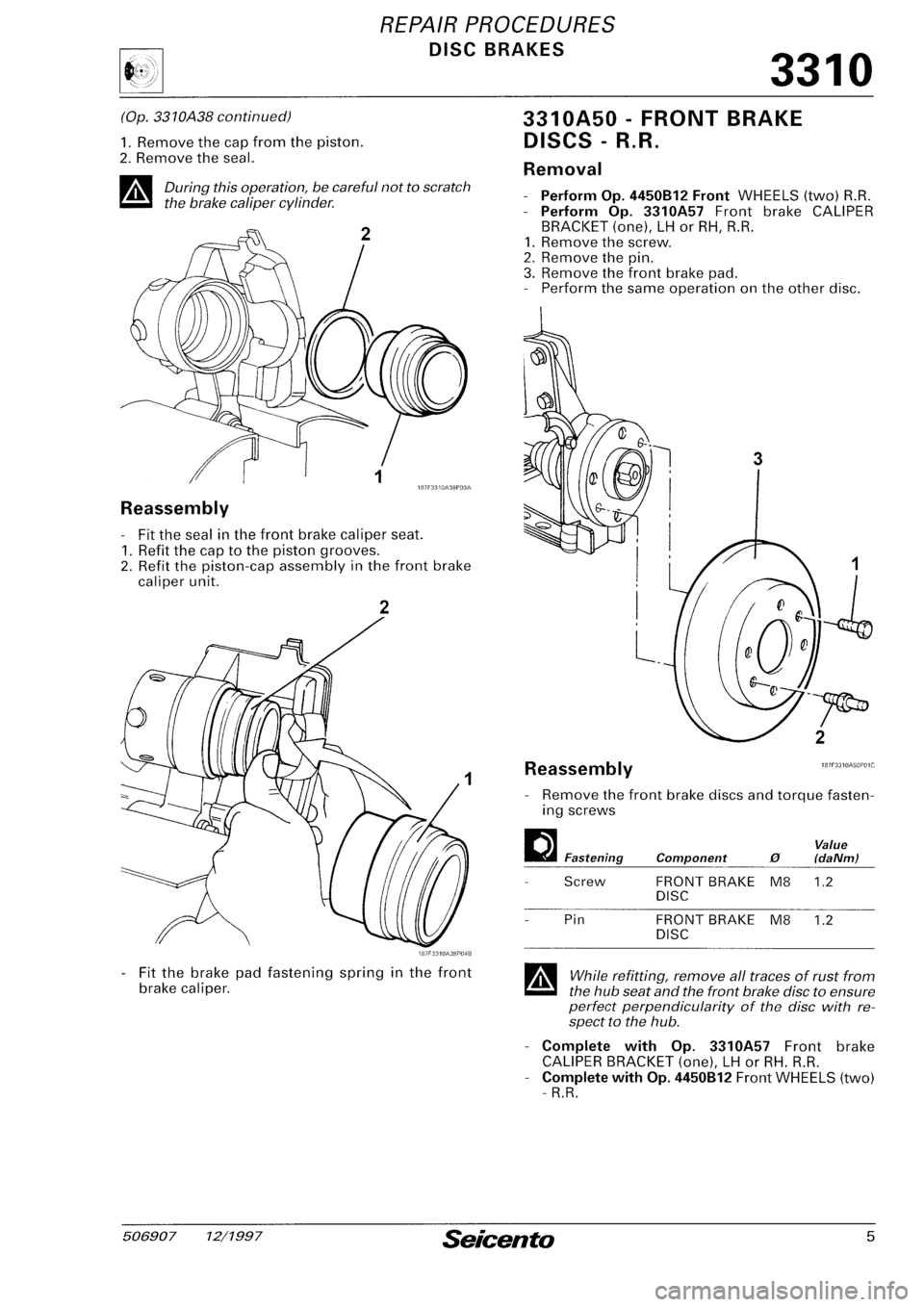 FIAT SEICENTO 1997  Service And Repair Manual 