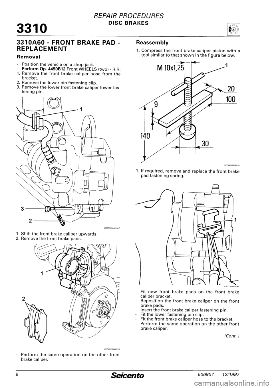 FIAT SEICENTO 1997  Service And Repair Manual 