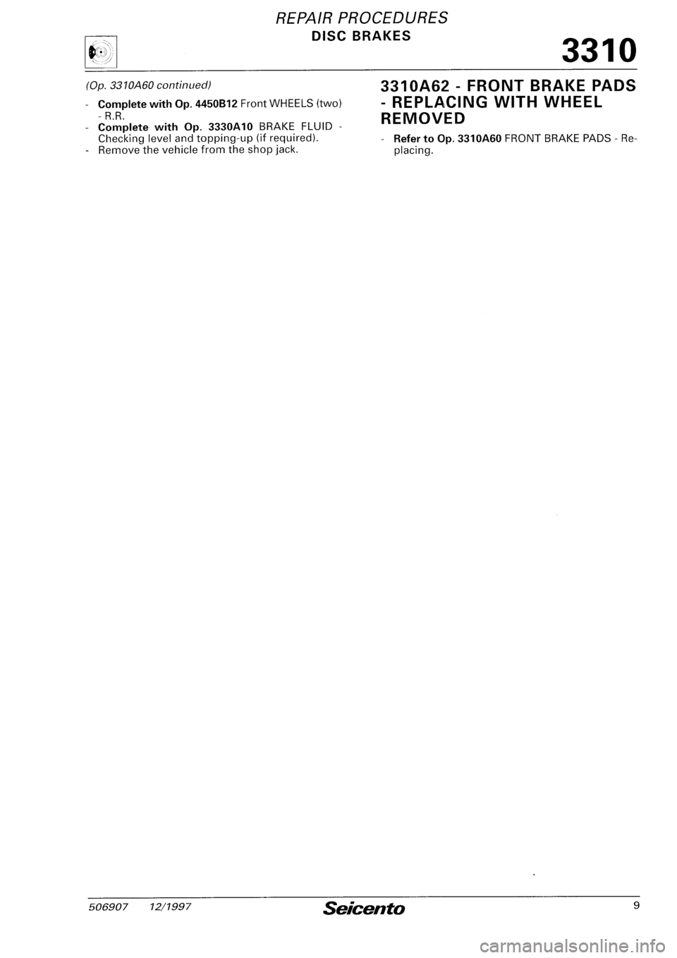 FIAT SEICENTO 1997  Service And Repair Manual 