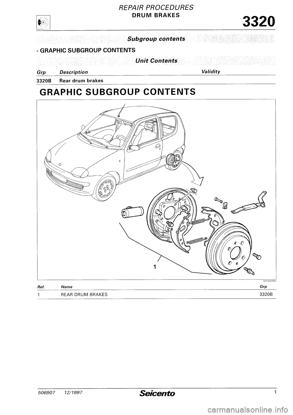 FIAT SEICENTO 1997  Service And Repair Manual 
