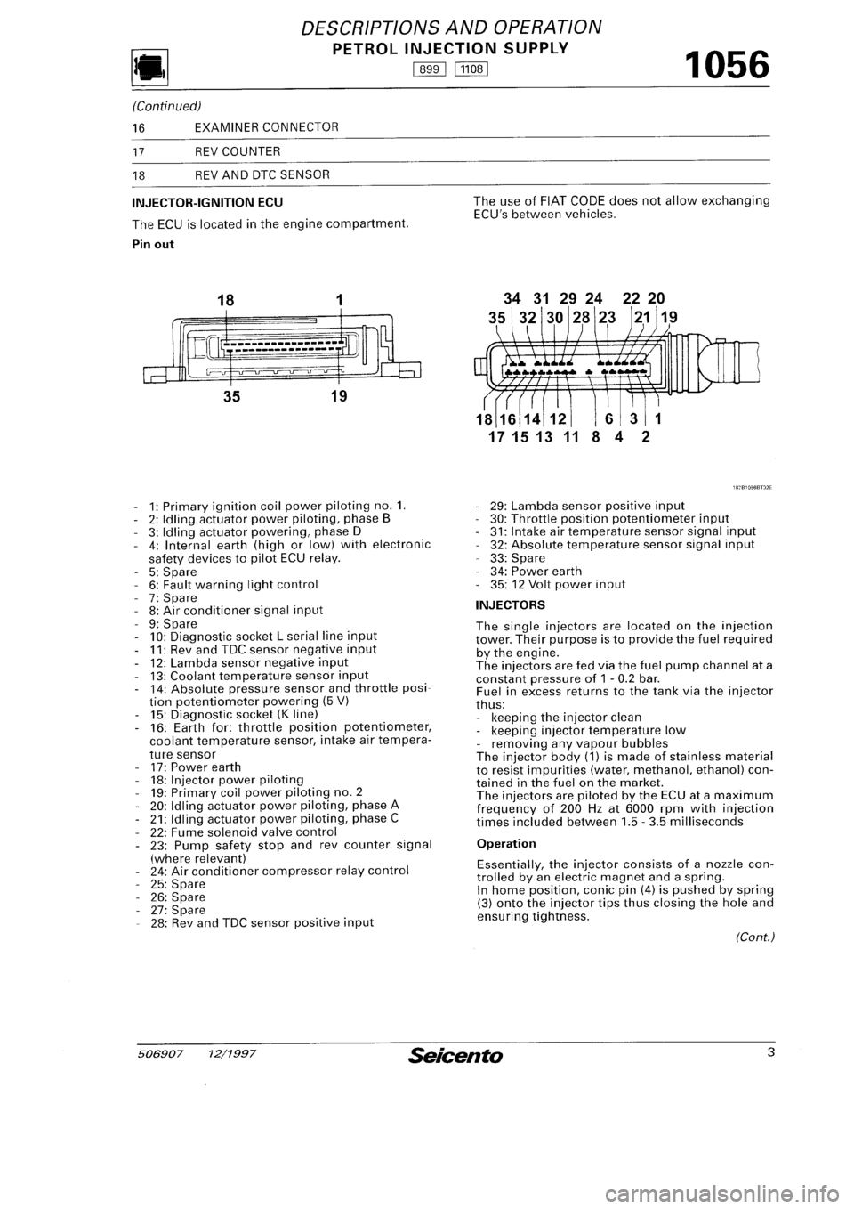 FIAT SEICENTO 1997  Service And Manual PDF 