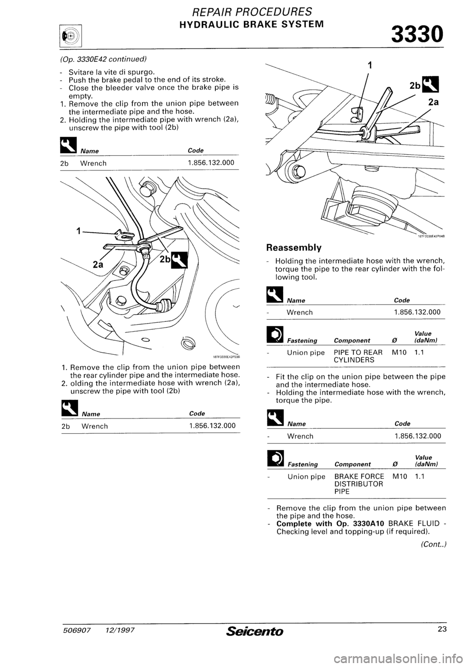 FIAT SEICENTO 1997  Service And Repair Manual 