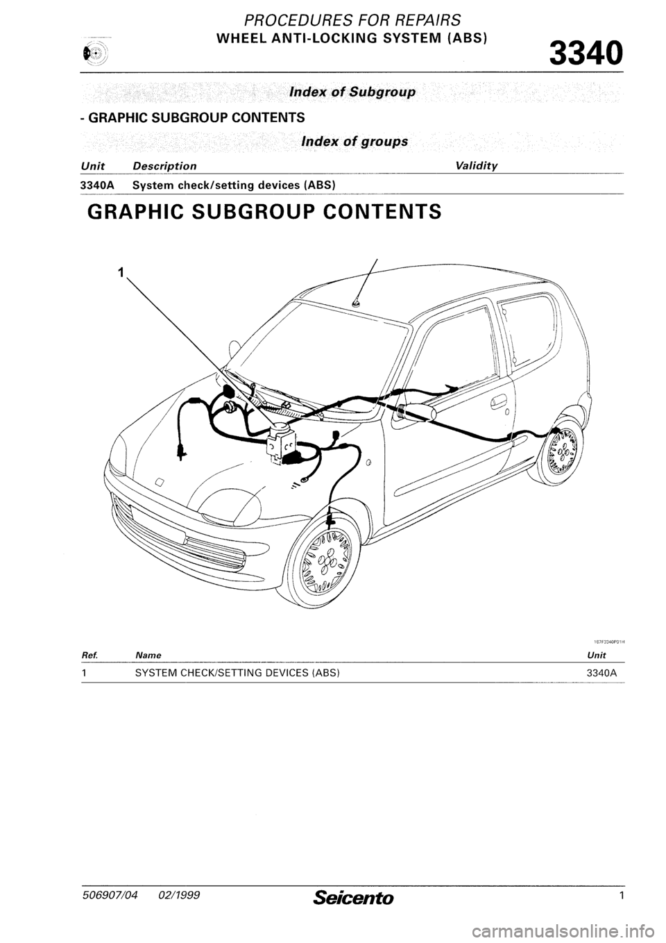 FIAT SEICENTO 1997  Service And Repair Manual 