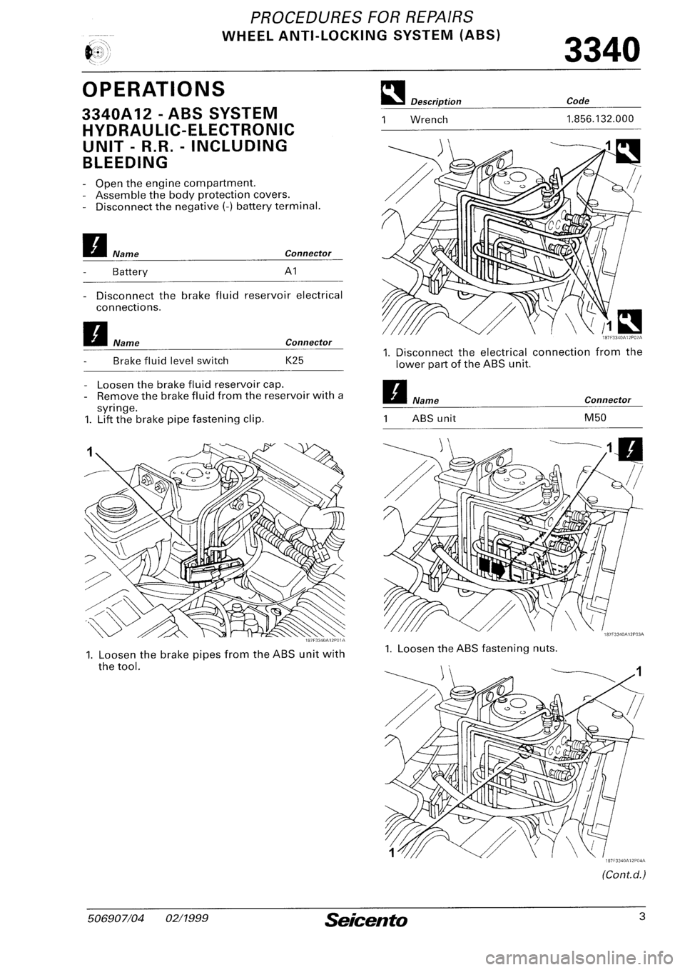 FIAT SEICENTO 1997  Service And Repair Manual 