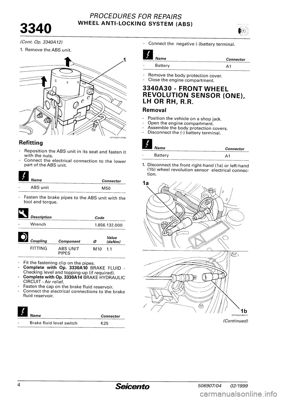 FIAT SEICENTO 1997  Service And Repair Manual 