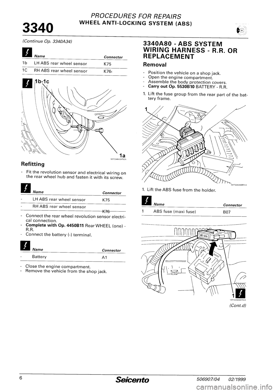 FIAT SEICENTO 1997  Service And Repair Manual 