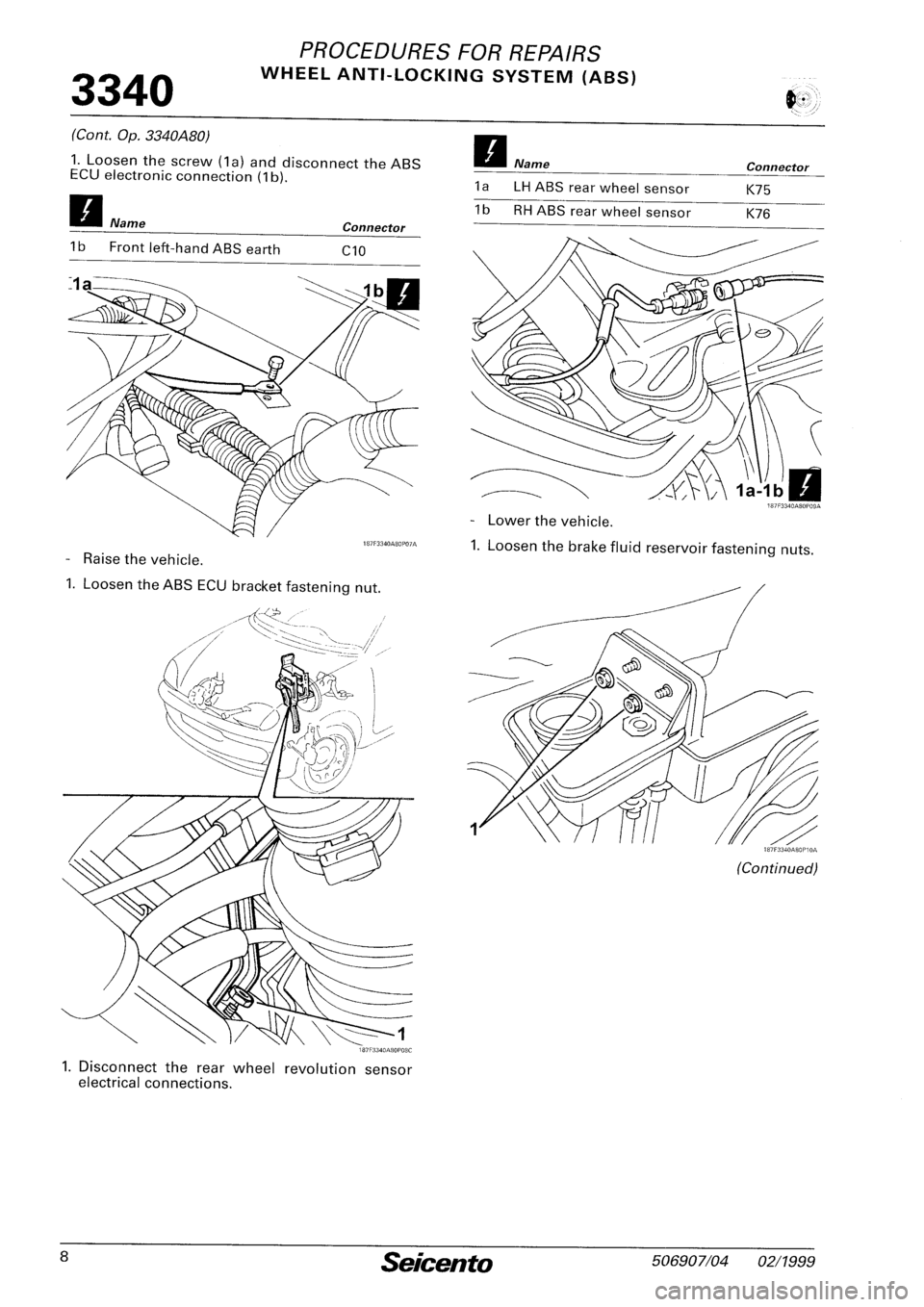 FIAT SEICENTO 1997  Service And Repair Manual 