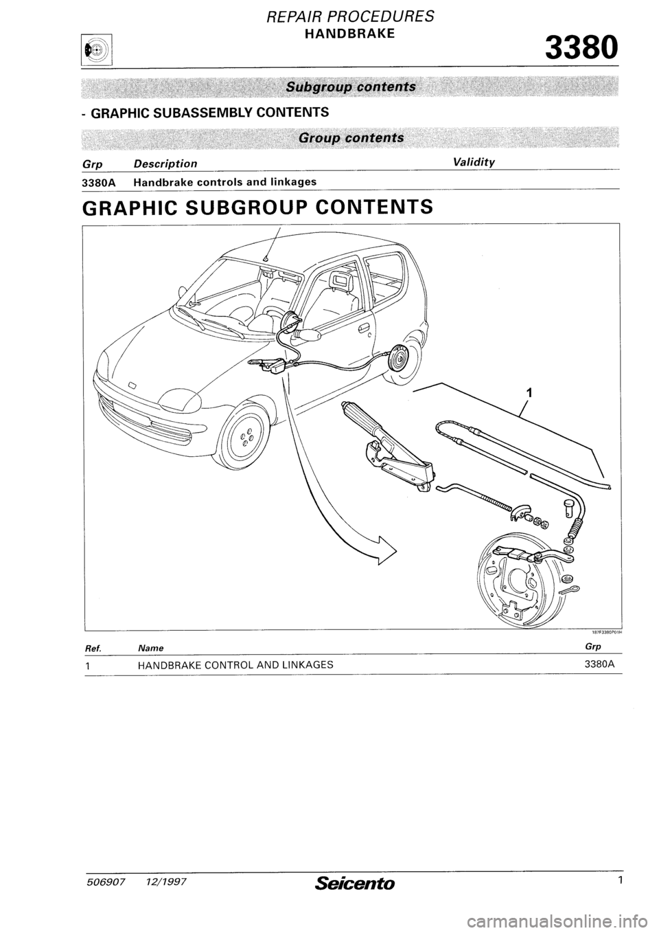 FIAT SEICENTO 1997  Service And Repair Manual 