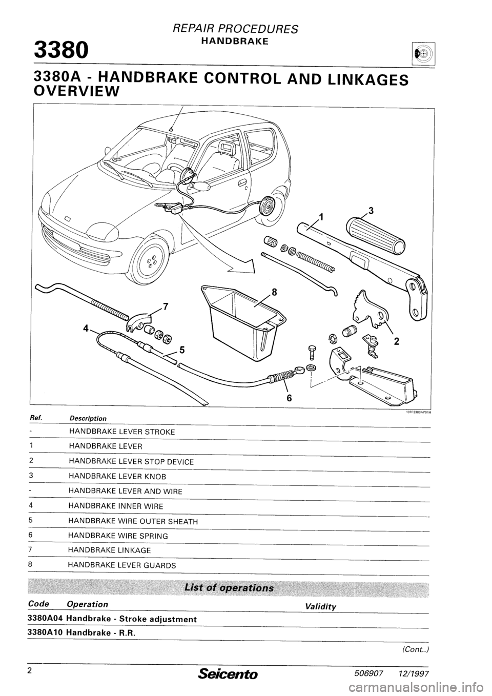FIAT SEICENTO 1997  Service And Repair Manual 