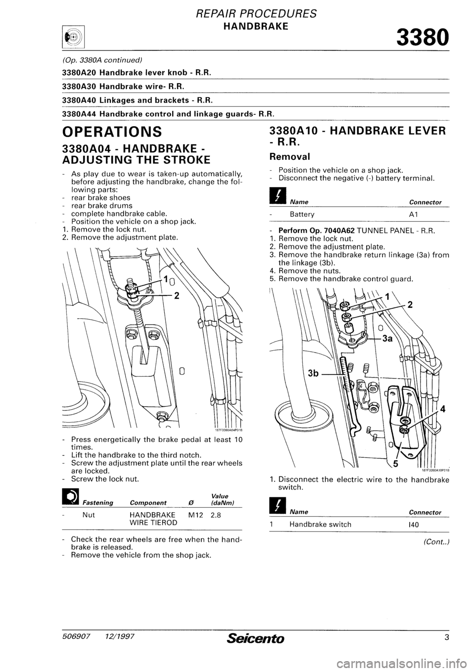 FIAT SEICENTO 1997 Service And Repair Manual FIAT SEICENTO 1997 Service And Repair Manual