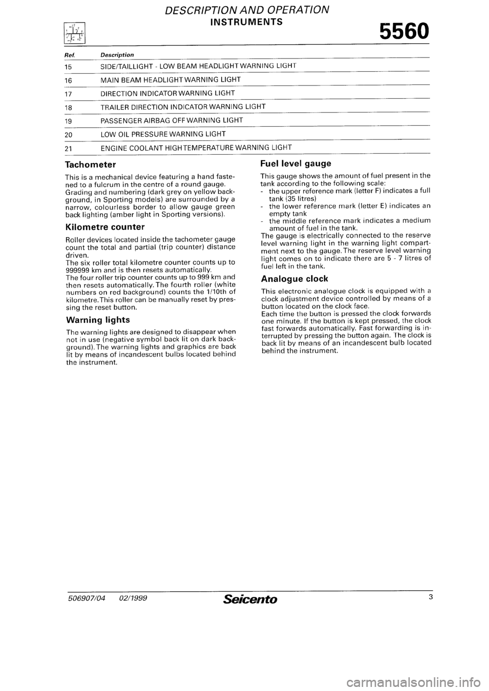 FIAT SEICENTO 1997 Service And Repair Manual FIAT SEICENTO 1997 Service And Repair Manual