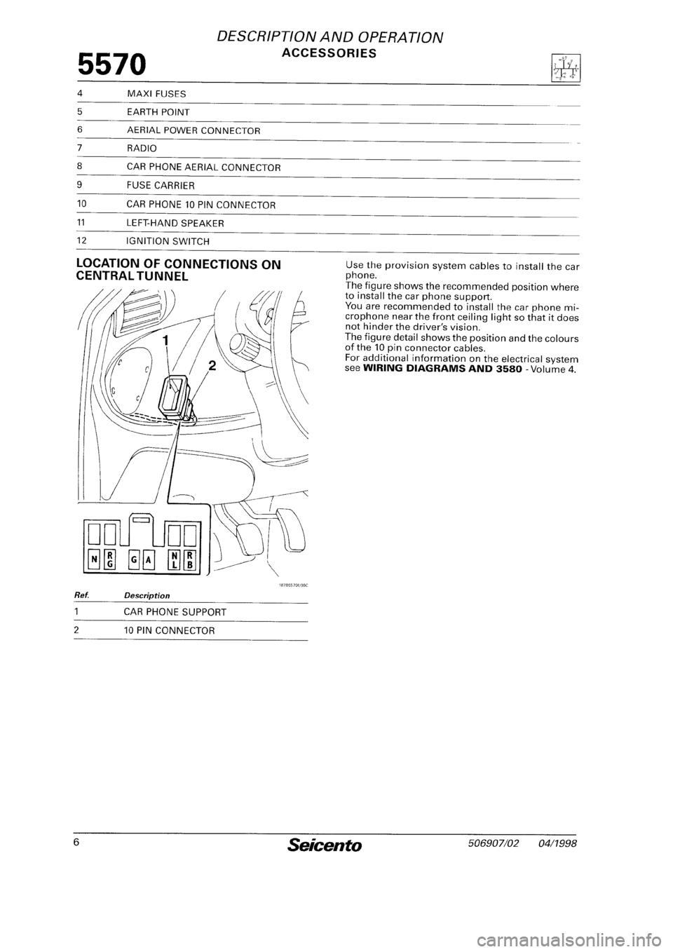 FIAT SEICENTO 1997  Service And Repair Manual 