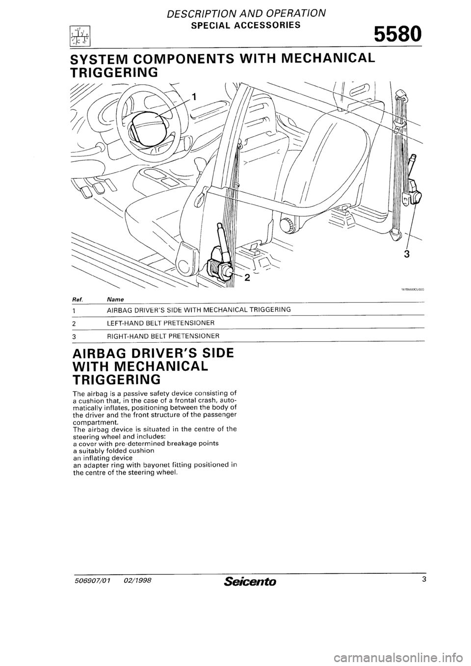 FIAT SEICENTO 1997  Service And Repair Manual 