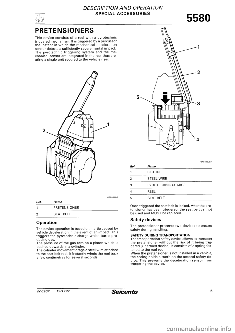 FIAT SEICENTO 1997  Service And Repair Manual 