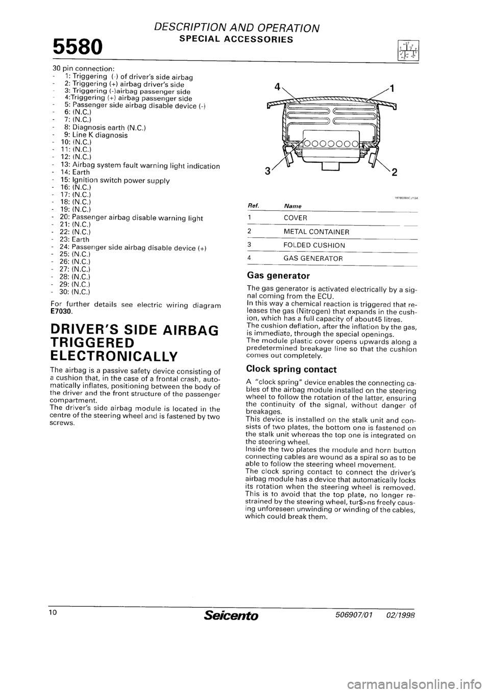 FIAT SEICENTO 1997  Service And Repair Manual 
