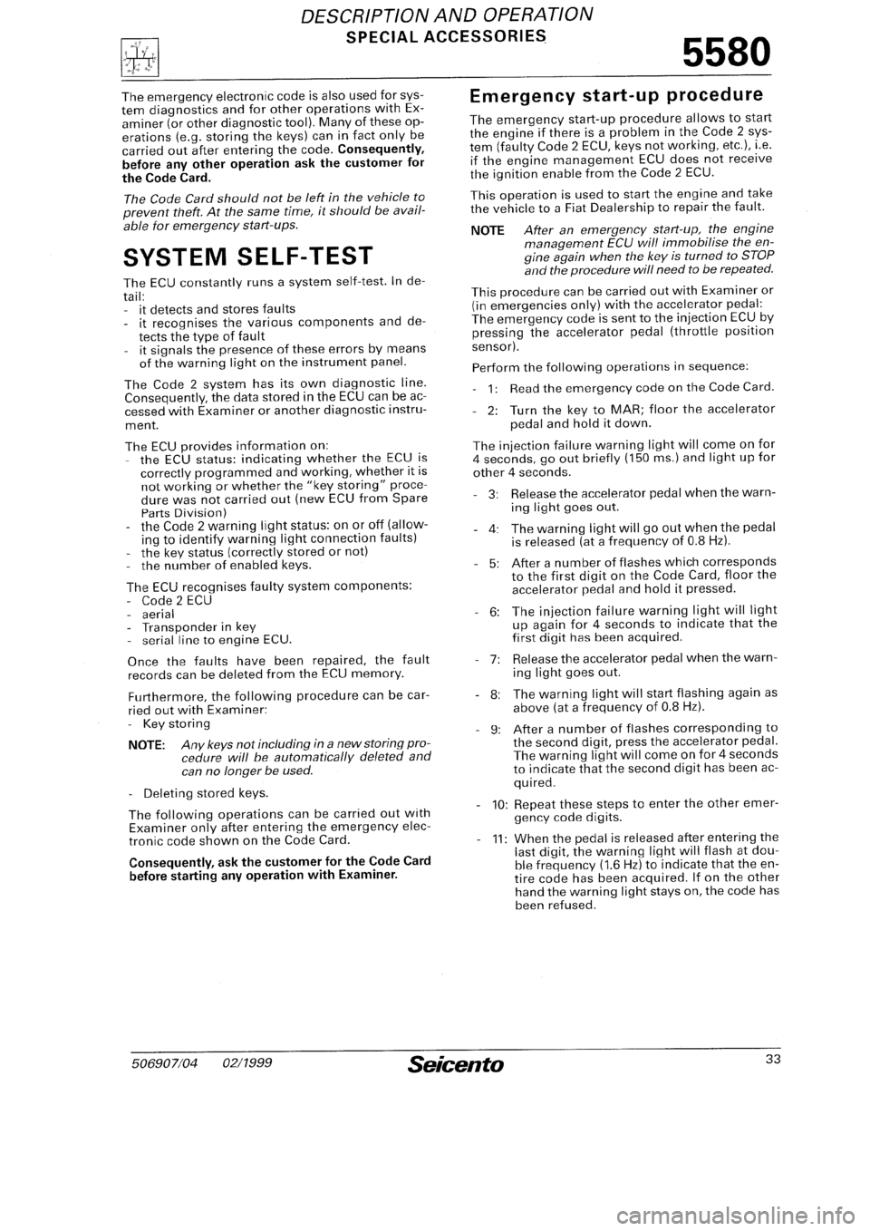 FIAT SEICENTO 1997 Service And Repair Manual FIAT SEICENTO 1997 Service And Repair Manual