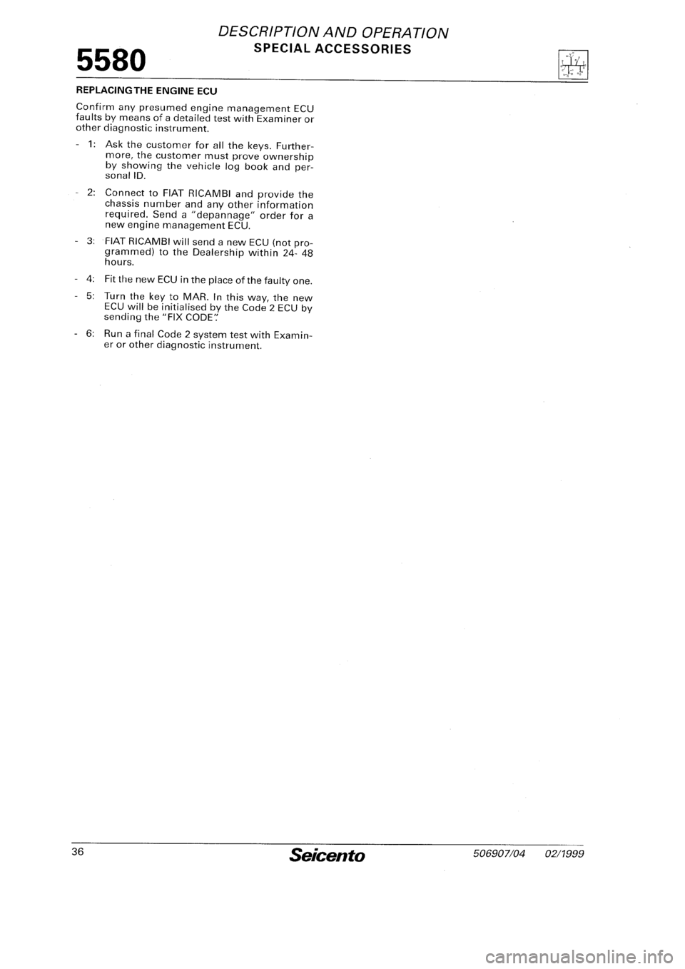 FIAT SEICENTO 1997 Service And Repair Manual FIAT SEICENTO 1997 Service And Repair Manual