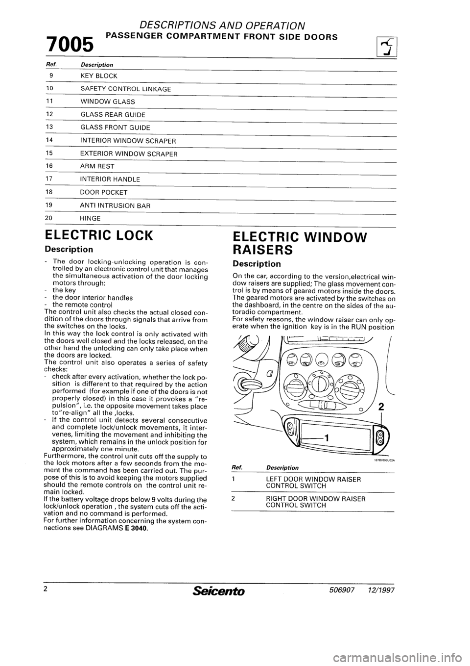 FIAT SEICENTO 1997 Service And Repair Manual FIAT SEICENTO 1997 Service And Repair Manual