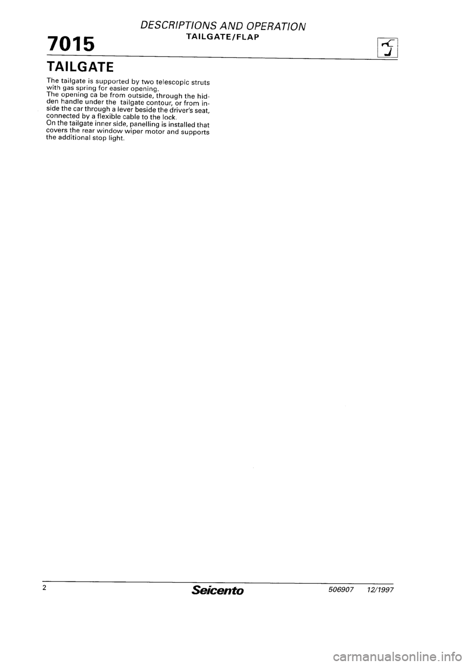 FIAT SEICENTO 1997 Service And Repair Manual FIAT SEICENTO 1997 Service And Repair Manual