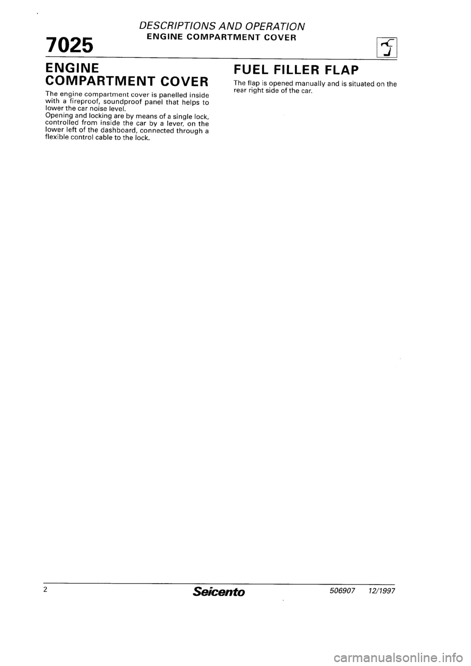 FIAT SEICENTO 1997 Service And Repair Manual FIAT SEICENTO 1997 Service And Repair Manual
