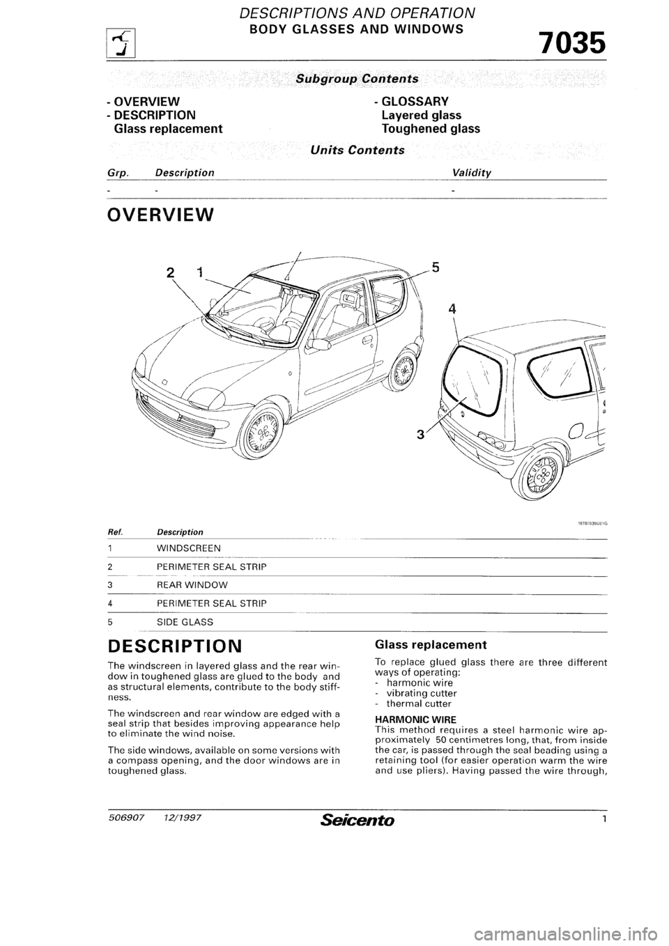 FIAT SEICENTO 1997 Service And Repair Manual FIAT SEICENTO 1997 Service And Repair Manual