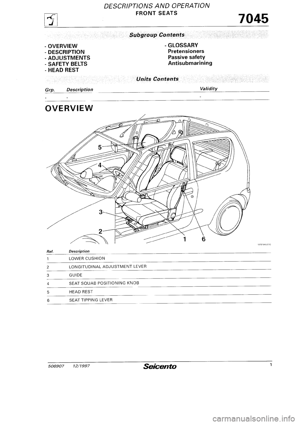 FIAT SEICENTO 1997 Service And Repair Manual FIAT SEICENTO 1997 Service And Repair Manual
