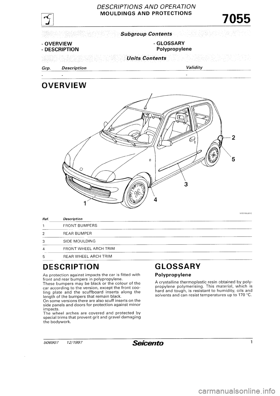 FIAT SEICENTO 1997 Service And Repair Manual FIAT SEICENTO 1997 Service And Repair Manual