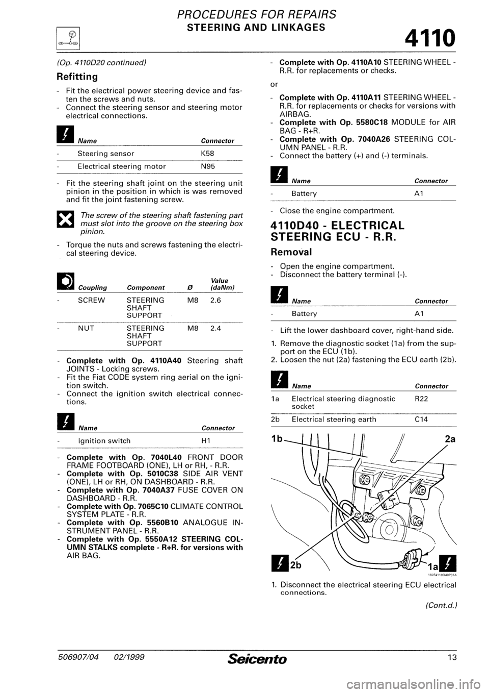 FIAT SEICENTO 1997 Service And Repair Manual FIAT SEICENTO 1997 Service And Repair Manual