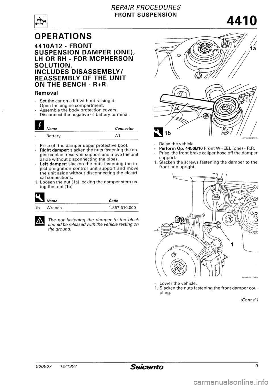 FIAT SEICENTO 1997 Service And Repair Manual FIAT SEICENTO 1997 Service And Repair Manual