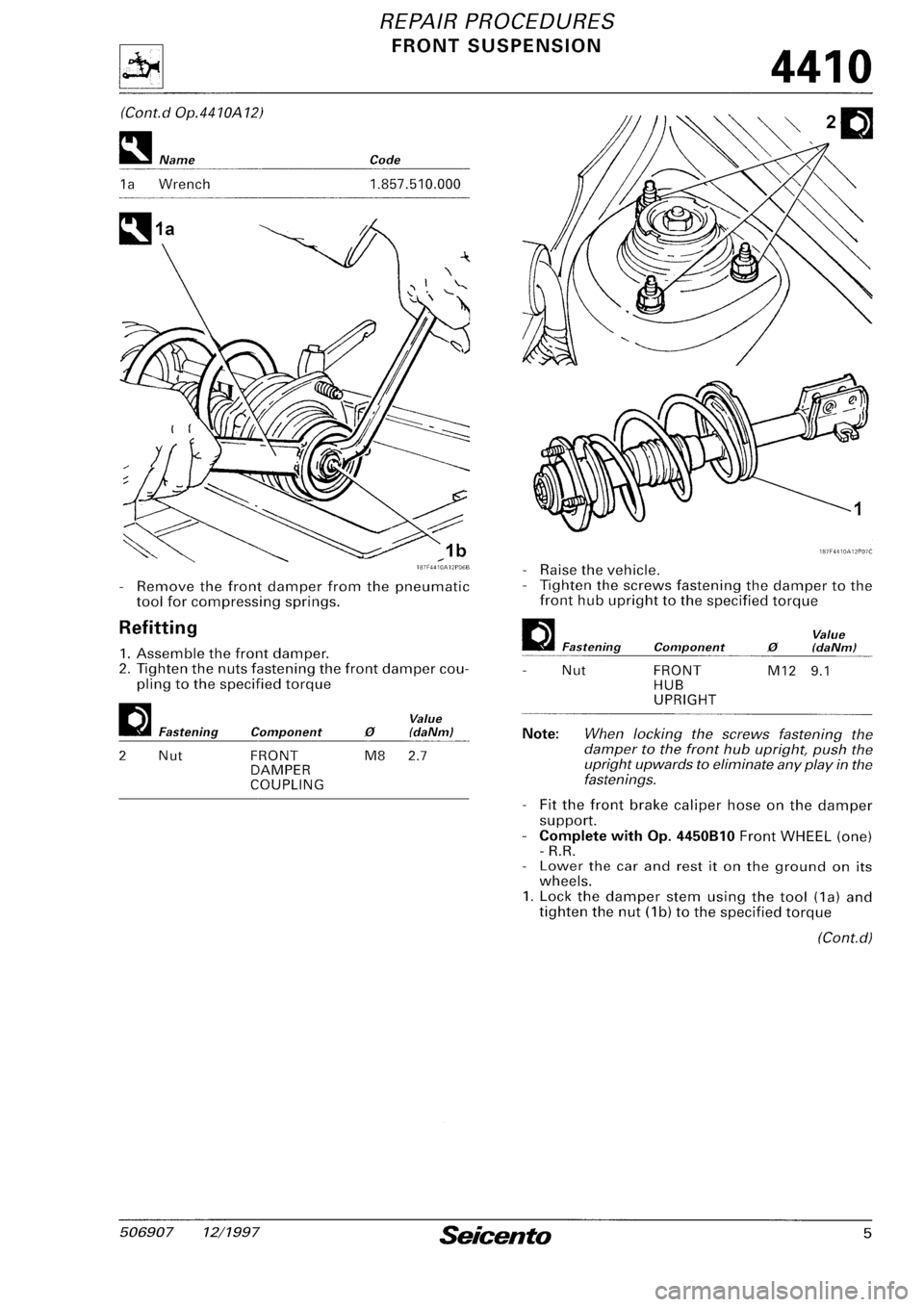 FIAT SEICENTO 1997 Service And Repair Manual FIAT SEICENTO 1997 Service And Repair Manual