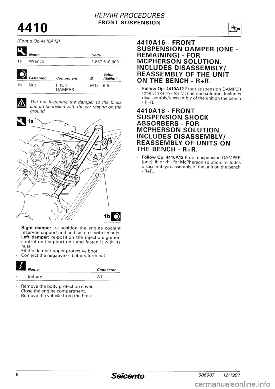 FIAT SEICENTO 1997 Service And Repair Manual FIAT SEICENTO 1997 Service And Repair Manual