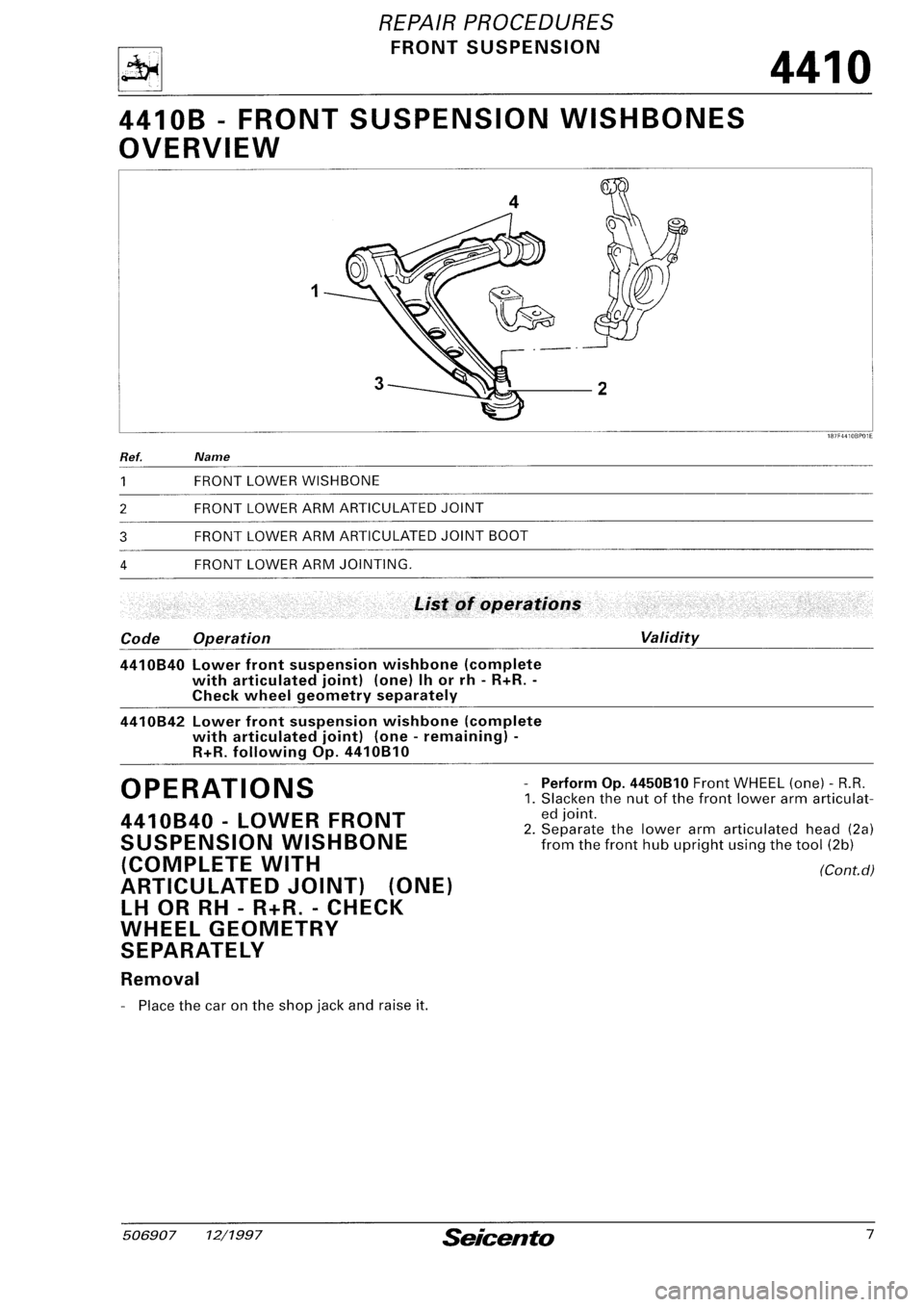 FIAT SEICENTO 1997 Service And Repair Manual FIAT SEICENTO 1997 Service And Repair Manual