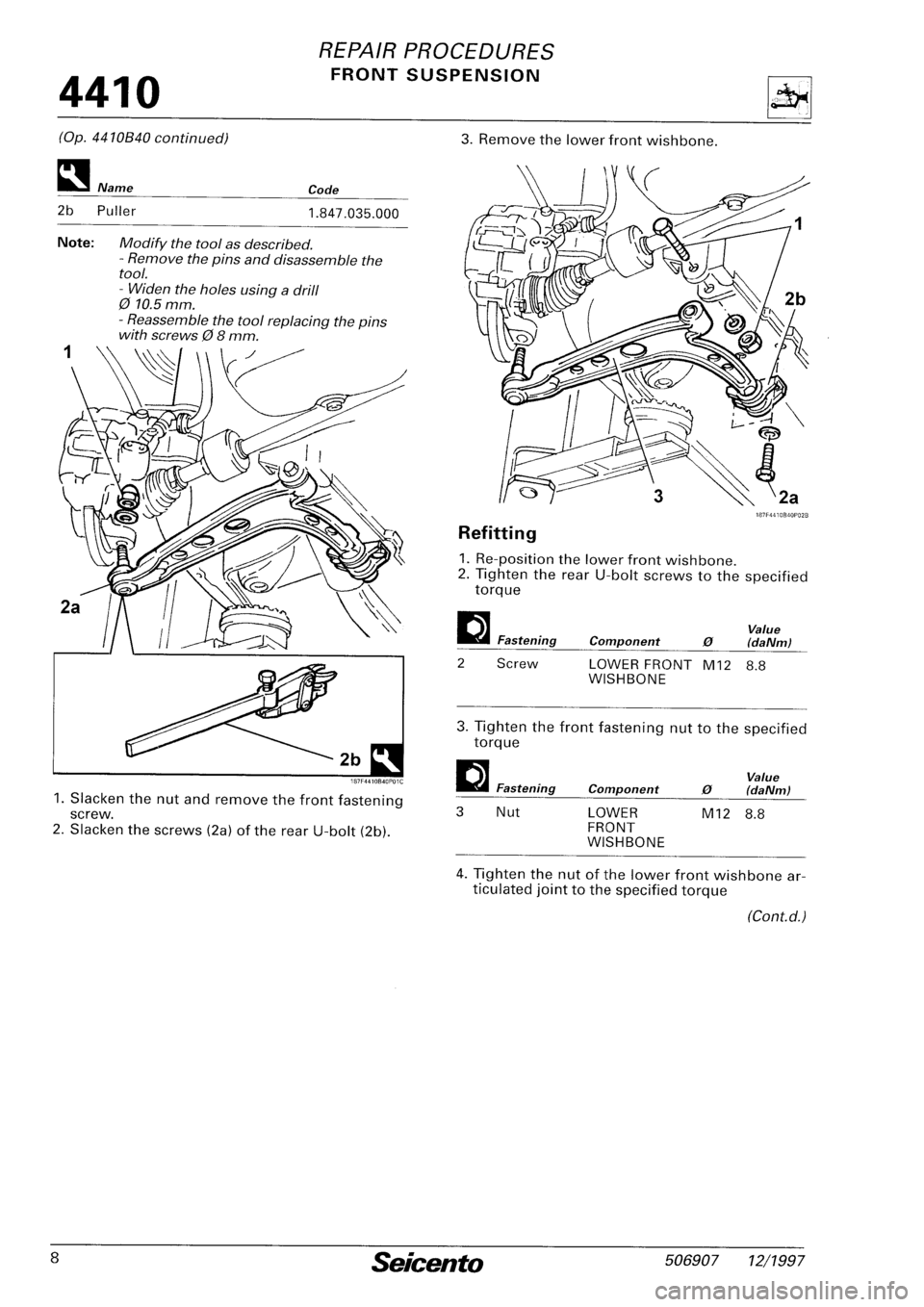 FIAT SEICENTO 1997 Service And Repair Manual FIAT SEICENTO 1997 Service And Repair Manual