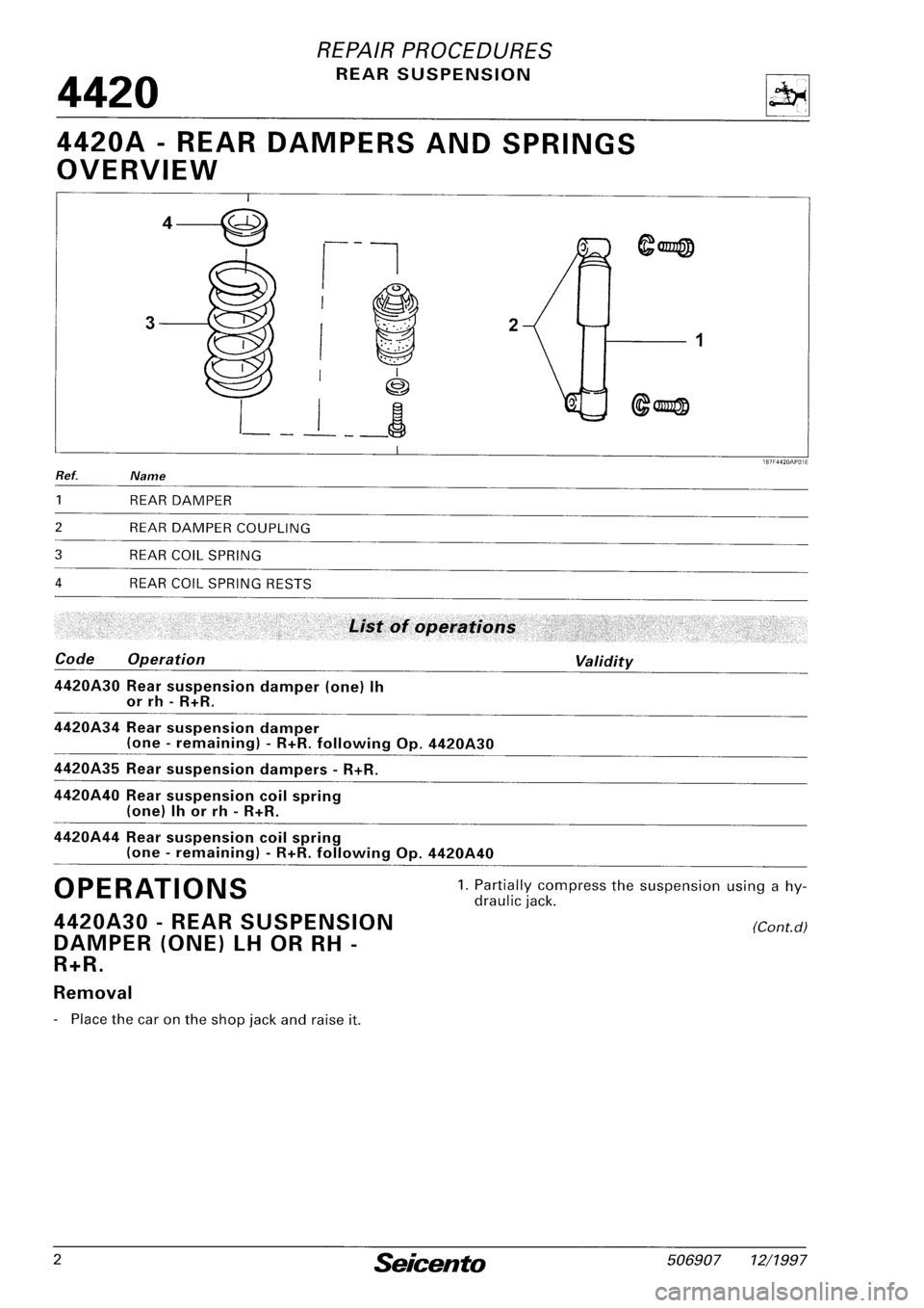 FIAT SEICENTO 1997 Service And Repair Manual FIAT SEICENTO 1997 Service And Repair Manual