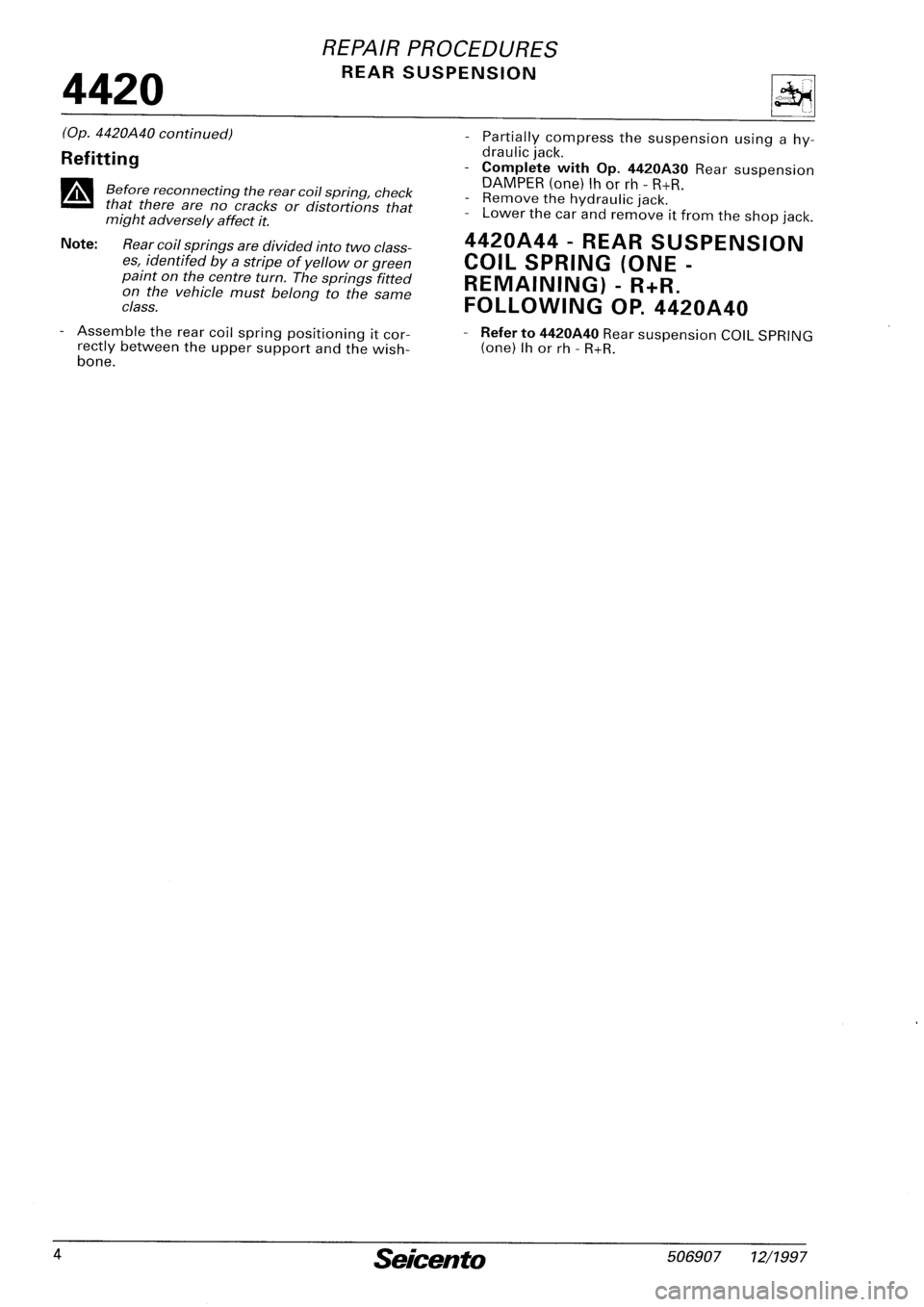 FIAT SEICENTO 1997 Service And Repair Manual FIAT SEICENTO 1997 Service And Repair Manual