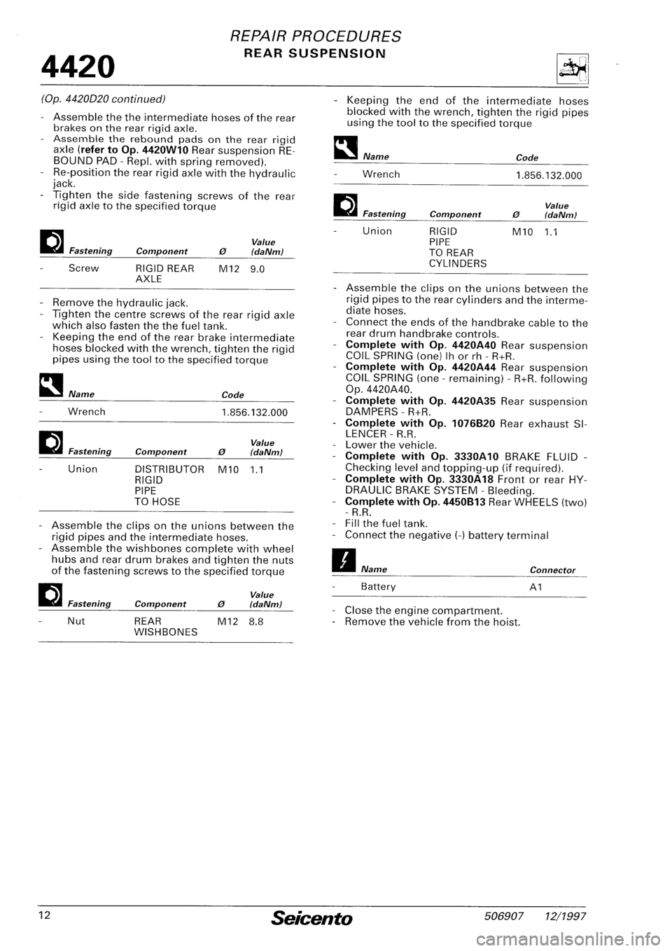 FIAT SEICENTO 1997 Service And Repair Manual FIAT SEICENTO 1997 Service And Repair Manual
