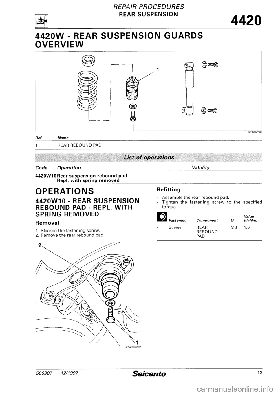 FIAT SEICENTO 1997 Service And Repair Manual FIAT SEICENTO 1997 Service And Repair Manual