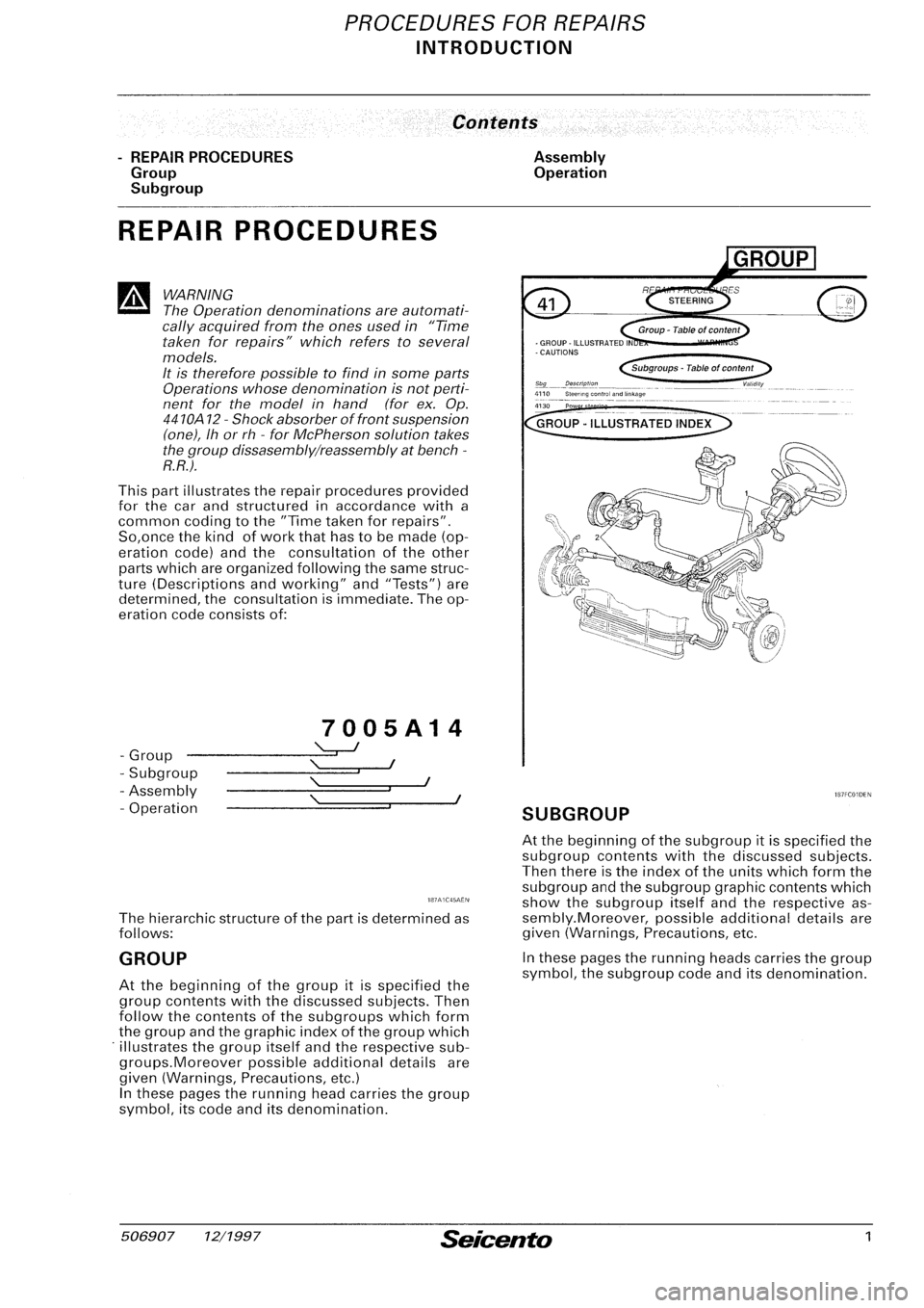 FIAT SEICENTO 1997 Service And Manual Online FIAT SEICENTO 1997 Service And Manual Online