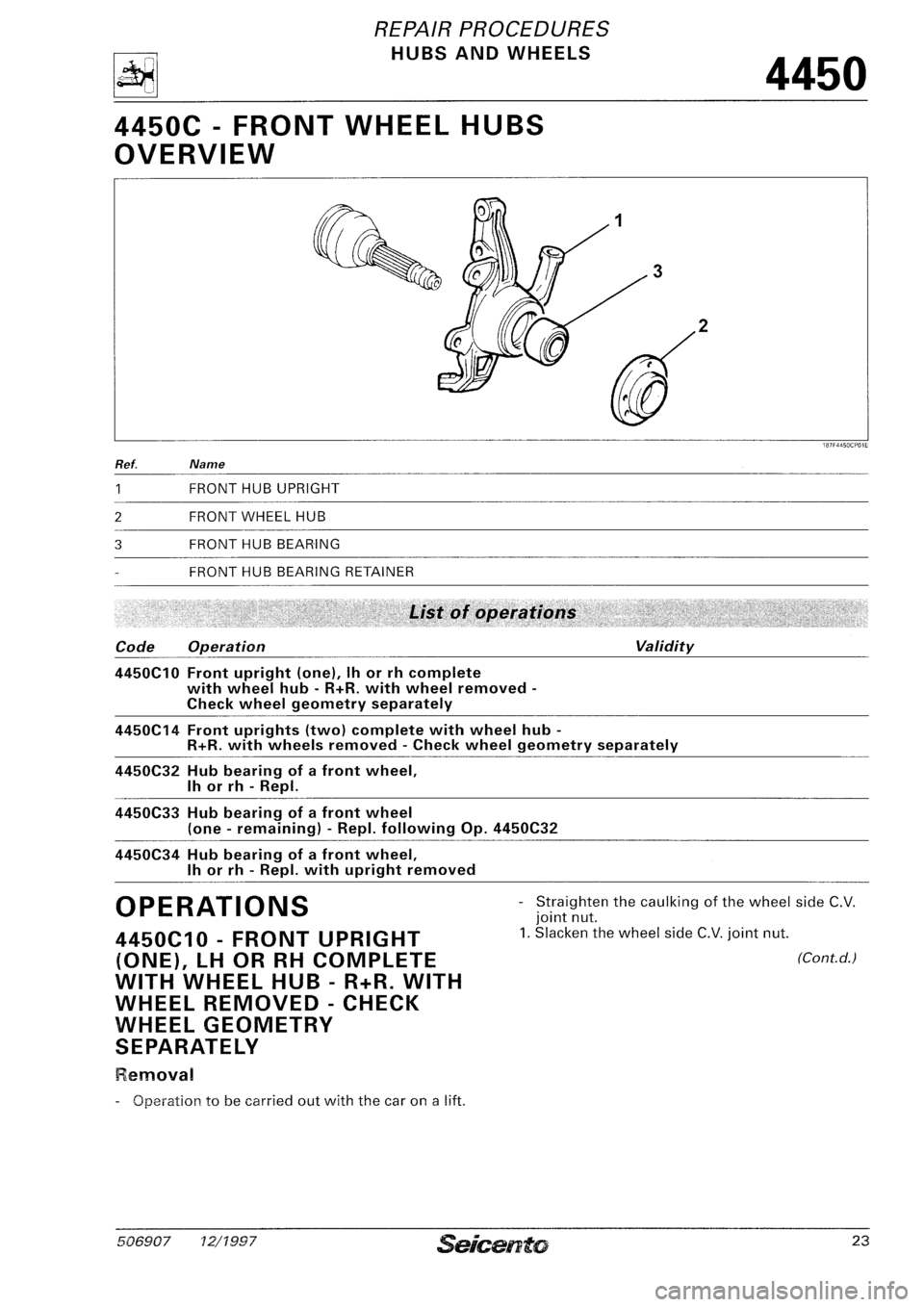 FIAT SEICENTO 1997 Service And Repair Manual FIAT SEICENTO 1997 Service And Repair Manual