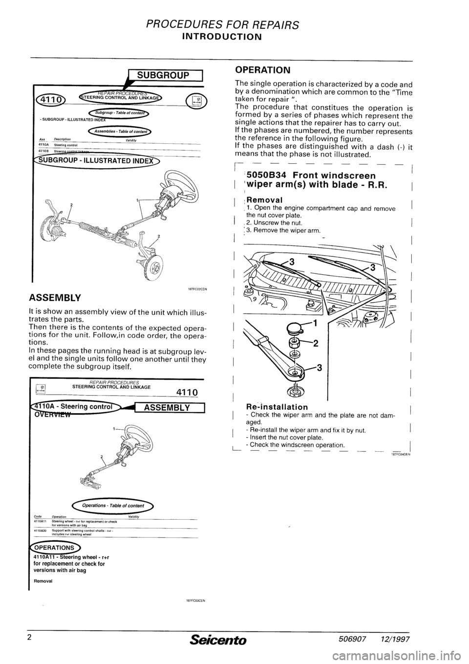 FIAT SEICENTO 1997 Service And Manual Online FIAT SEICENTO 1997 Service And Manual Online