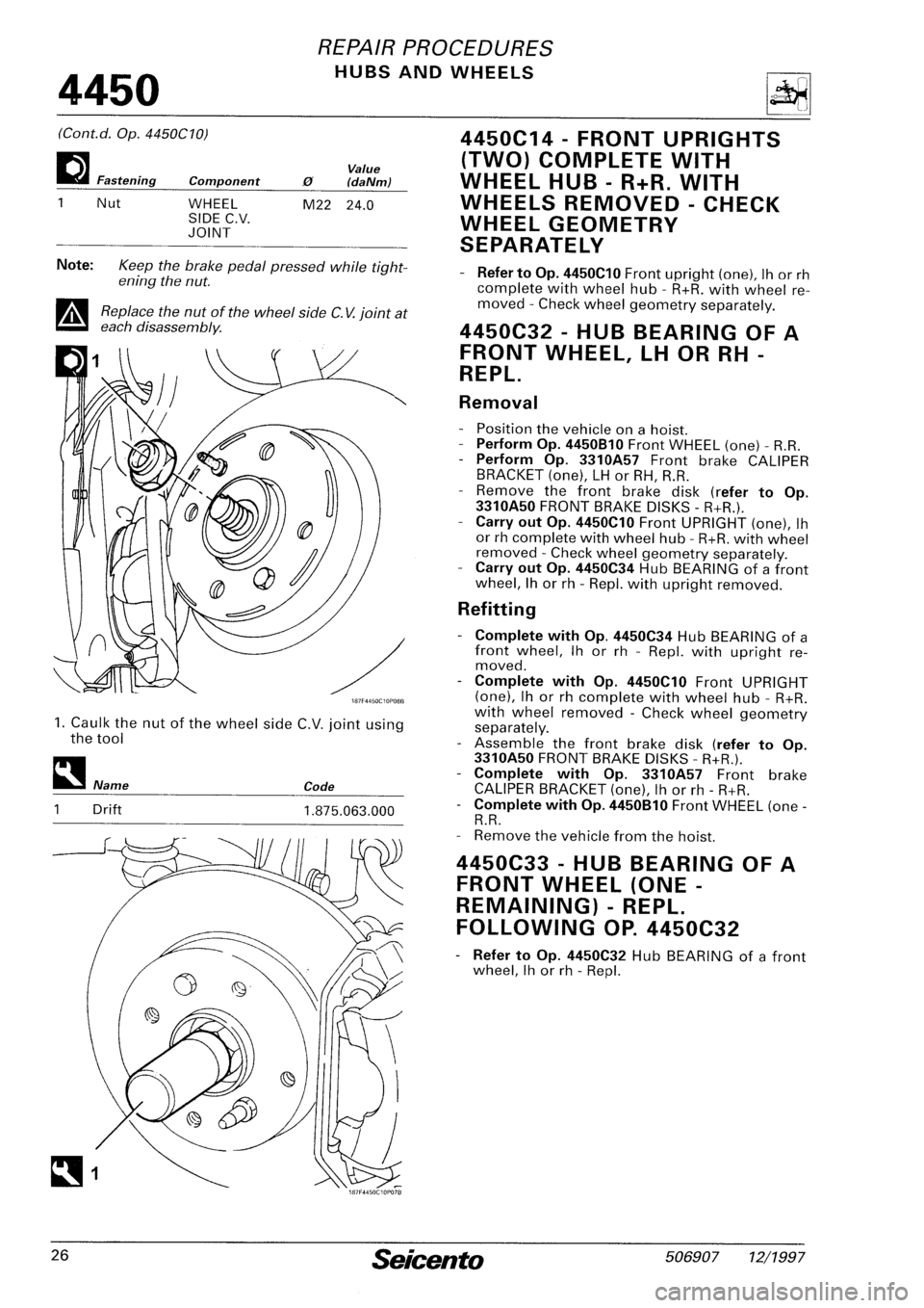 FIAT SEICENTO 1997 Service And Repair Manual FIAT SEICENTO 1997 Service And Repair Manual